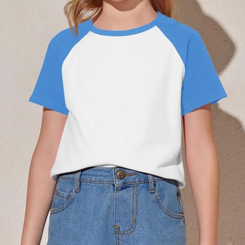 Kids Short Sleeve Colorblock T Shirts Summer Boys Girls Cotton Crew Neck Tops Tee Loose Cute Tshirt Casual Clothes2
