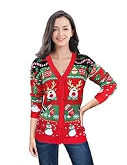 Cardigan Snowman Red