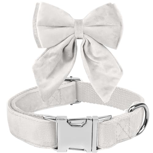 Tie KTWSUEF Hundehalsband Fliege Samtige, Fliege für Hunde, Komfortable Haltbarkeit Halsband Hund, Abnehmbares und verstellbares Fliege Hunde Für Hochzeiten, Geburtstage, Festliche