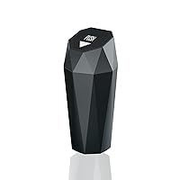 Vista 9 de Basurero para automóvil con tapa, diseño de mini diamante, papelera portátil y automática para automóvil, oficina, hogar, cocina (2, negro)