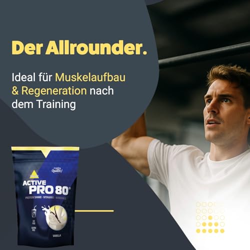Feines Vanille-Proteinpulver von Inkospor - Detailansicht von Inkospor Active Pro 80 Vanille Shake Deal – Dealfoxx.de