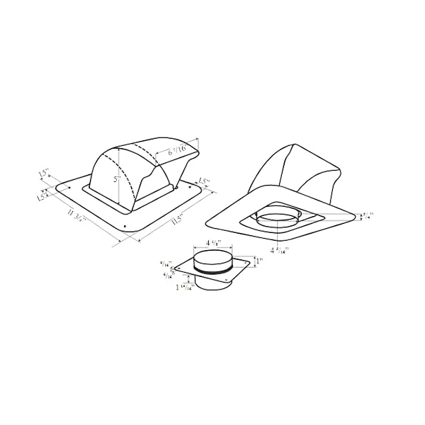 InOvate DryerJack Low Profile Roof Vent with Roof Neck (Black) by DryerJack - Image 3