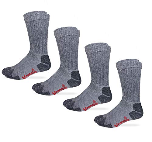 Wrangler Men's Ultra Dri Everyday Rib Crew Work Boot Socks (4 Pairs)2