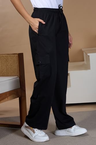 Image of CUPID Women Smart Slim Fit Easy Wash Cotton Cargo Pants