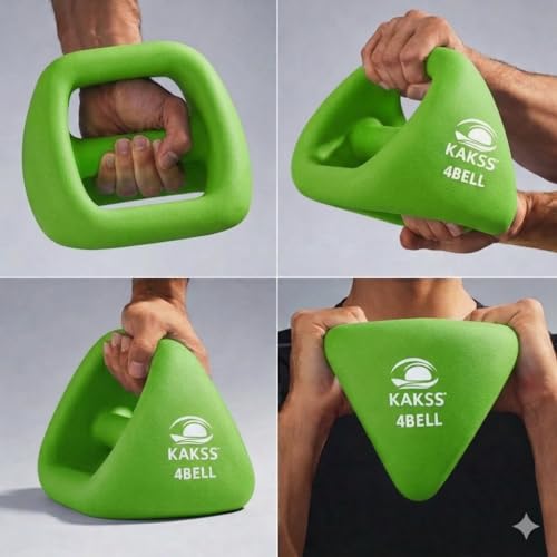 Image of Kakss 4BELL Multipurpose Gym Equipment 4-in-1 Dumbbell, Kettlebell, Push-Up Bar & Med Ball, Compact Home Workout Tool for Men & Women,(ONE PIECE) (8kg Green)
