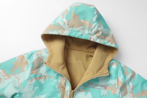 Image of MGEOY Kids Rain Jacket, Waterproof Lightweight Hooded Windbreaker for Boys Girls 4-14Y