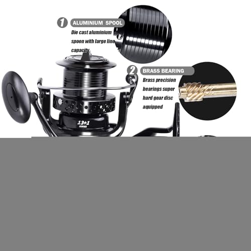 Carrete de pesca de invierno con doble freno trasero giratorio para señuelo y mo 6
