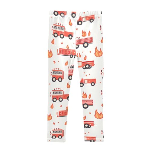 Boccsty Fire Engine Cars Trucks Girls Leggings Kids Yoga Pants Dance Active Tights 4T2