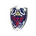 WUUJAU Legend of Zelda Link Master Sword of Time Twilight Princess Replica Sword Standard (Full Size Link Hylian Zelda Shield with Grip & Handle)