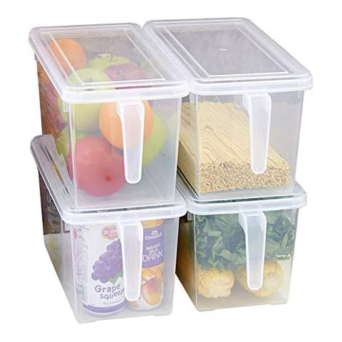 MineDecor Plastic Storage Containers with Lids (Set of 4) Cover