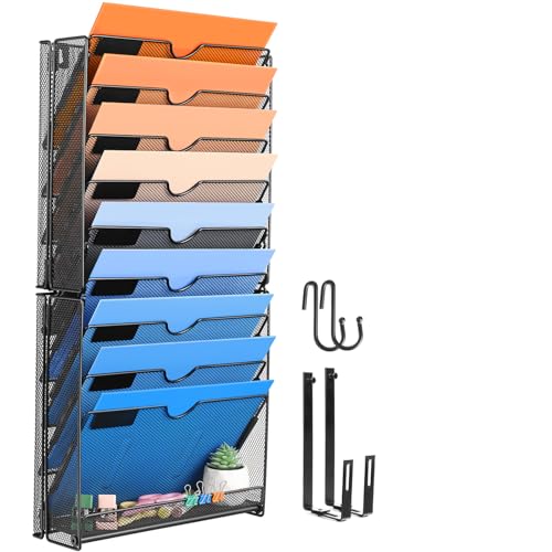 Wall-File-Organizer-10-Pockets-Mesh-Hanging-File-Organizer-Wall-Mount-File-Paper-Folder-Holder-With-Hooks-Wall-Organizer-Magazine-Document-Mail-for-Office-School-Black
