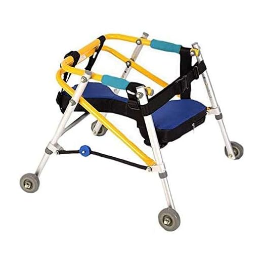 ADAHX Lightweight Folding Four Wheel Rollator Walker with Padded Seat for Toddlers, Kids, Teens with Special Needs, Cerebral Palsy - Durable, Height Adjustable,M