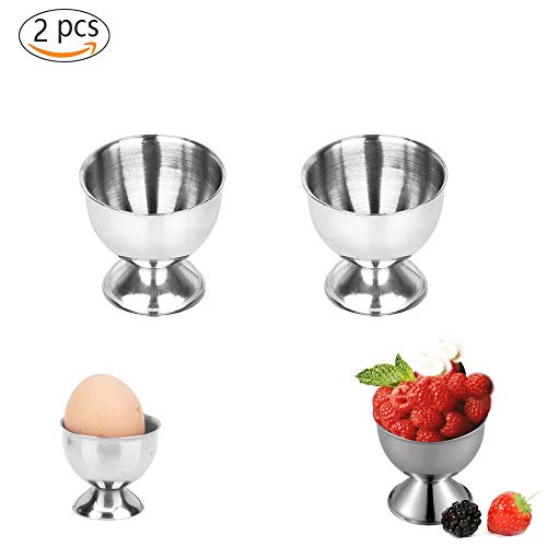 Mein HERZ 2 Pcs Coquetiers, Coquetier, Plateau à Oeufs, Coquetier en Acier Inoxydable, pour craquer et séparer Coquille d'u009cuf Acier Inoxydable, Lave-Vaisselle