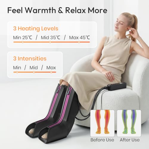 QUINEAR Heated Leg Compression Massager for Circulation FSA HSA - image 3