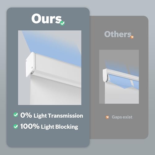 ColourTree Blackout Blinds Free-Stop Cordless Roller Shades Thermal-Insulated Window Blind, Easy Install Room Darkening Shades for Home, Office, Bedroom (White, 45" W x 72" H) by ColourTree - Image 2