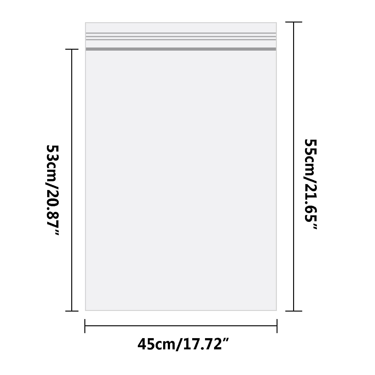 Sachet Plastique Transparent, Sac Zippé Transparent, Extra Épais (Unilatérale 0,1mm), Adaptés au Rangement de Peluches, Petits Articles, Vêtements Légers etc. 45X55cm 50pièces