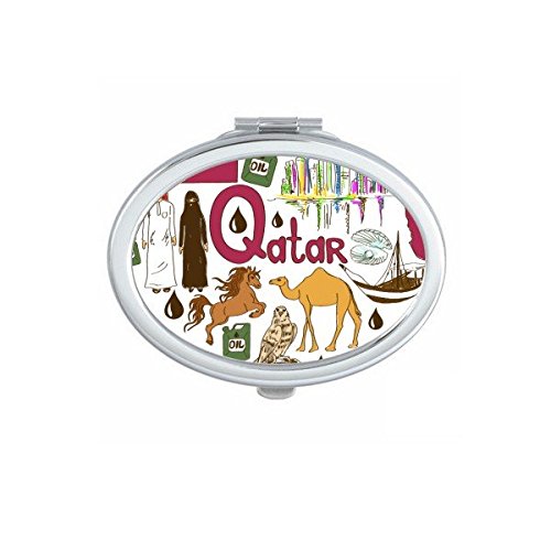 Miroir compact Qatar de forme ovale indispensable pour vos retouches en voyage