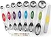 Spring Chef Magnetic Measuring Spoons Set, Dual Sided, Stainless Steel, Fits in Spice Jars, Multi-Color, Set of 8