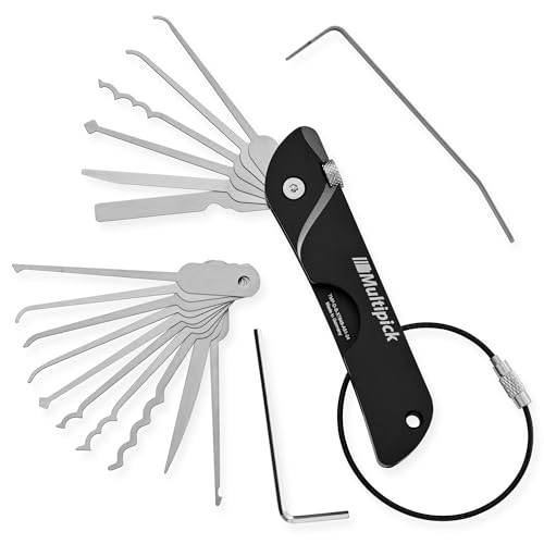 MULTIPICK Coltello tascabile Grimaldelli Set Professionale [7 strumenti | Edizione EDC | +10 lame] Kit Grimaldelli - Lockpicking Set - Set di Grimaldelli - Grimaldelli professionali - Lock picking