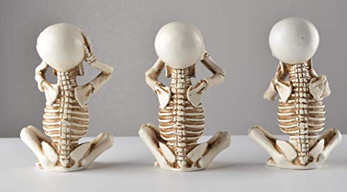 Set de tres figuras de esqueletos Halloween 4.8 in miniatura 7