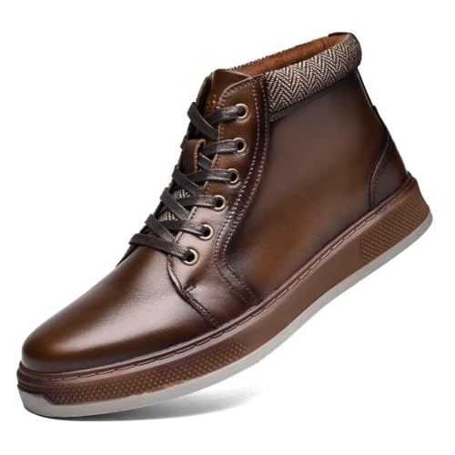 Image of Arkbird Casual Sneaker Boots, High-Top Sneakers Lace-up Leather Chukka Shoes for Men