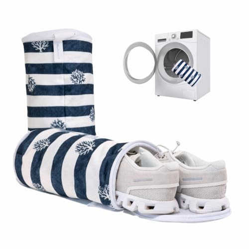 Image of Shoe Washing Machine Bags (2-Pack) - Laundry Bag for Sneakers, Protect Shoes & Washer, Durable Thick Chenille, Reinforced Zipper, Includes Sneaker Brush - Bluehome