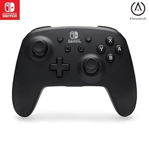 PowerA Wireless Controller for Nintendo Switch – Jet Black, Nintendo Switch – OLED Model, Nintendo Switch Lite, Gamepad, game controller, Bluetooth controller, motion controls, officially licensed