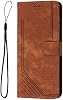 Funda para teléfono compatible con Itel S25 Ultra 4G, funda con botón magnético y ranura para tarjeta, cuero PU marrón 4