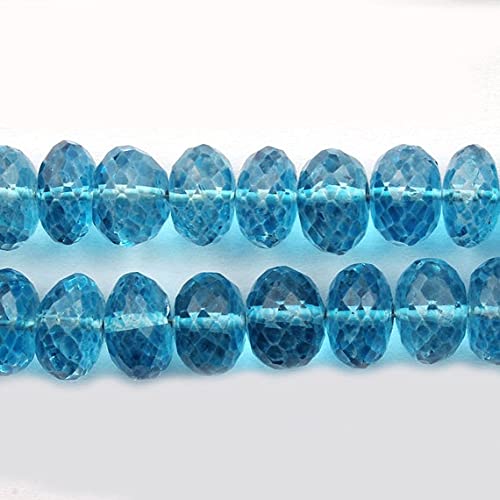 Quartz bleu az facetté en rondelle 9-10mm pour création de bijoux uniques
