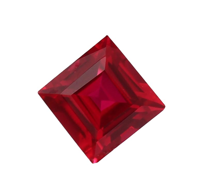 Rubis du Mozambique pierre précieuse 10x10mm facettée pour fabrication bijoux DIY