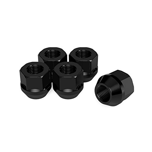 20Pcs Black Open End Lug Nuts - 7/16"X20 Thread Size - 0.81" Length - Cone Conical Taper Acorn Seat - 19Mm 3/4" Hex - Compatible With Buick Chevy Chevrolet Pontiac Oldsmobile Cutlass Supreme #TOP4