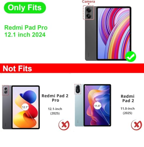 Image of TGK TPU Slim Heavy Duty Shockproof Protection Kickstand Hybrid Case Cover for Redmi Pad Pro 12.1 inch Tablet Black