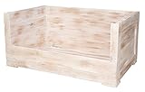 Kistenkolli Altes Land Hundebett Balu aus Holz mit Kissen 115x54x40,5cm Hundekorb Hundekissen Schlafplatz Vintage Hundesofa