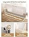 Baby Bed Rail Guard, 32in Thickened Toddler Bed Rail for Toddlers, Extral Tall Swing Down Kids Child Safety Side Railing Guards/Rails for Twin, Full, Queen, King Bunk Size Bed, White/Grey, 27”H