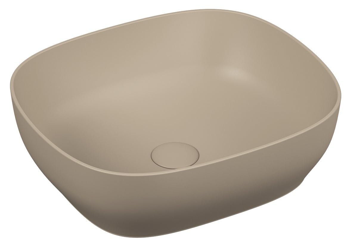 VitrA Outline 5994B420-0016 Kare Lavabo, 48 cm, Mat Bej