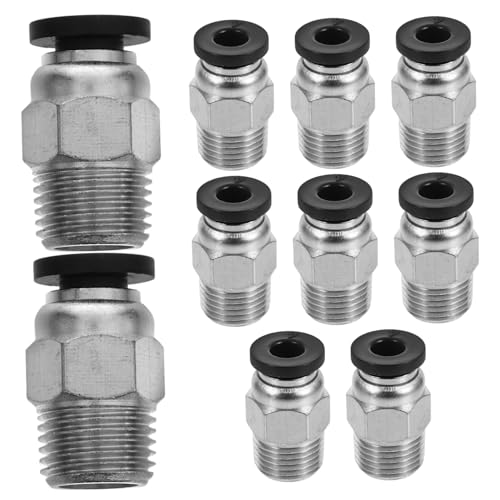 Gatuida 10pcs Precision Machined Pneumatic Push-in Connectors for Printer Bowden Tube Coupler Secure Fit Easy Installati