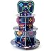 ArianQicult Neon Video Game Cupcake Stand - 3-Tier Glow Video Game Round Cake Stand Cupcake Tower, Gaming Themed Cardboard Dessert Holder Party Decorations for Kids Boys Birthday Party Supplies