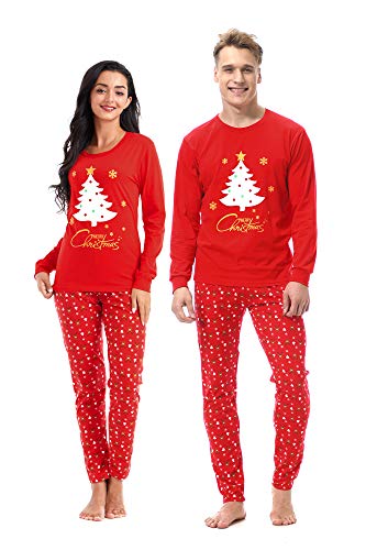 Benaive Matching Family Christmas Boys Girls Holiday Pjs Pajamas Set for Womens Mens Sleepwear (Red, WhiteTree, Kid-8) — view 4
