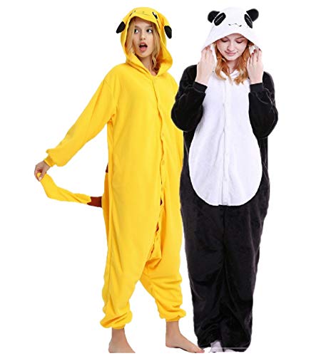 Kit 2 Pijamas Pikachu e Panda Kigurumi Unissex Tamanho: P