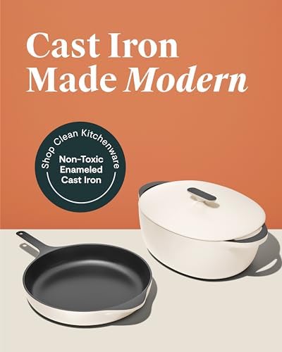 Caraway 4-Piece Enameled Cast Iron Duo - 12” Skillet, 8.5 qt Dutch Oven with Lid and Storage Organizer - Non-Toxic 3-Layer Enamel Coating - No Seasoning Required - Cream - Thumbnail 3