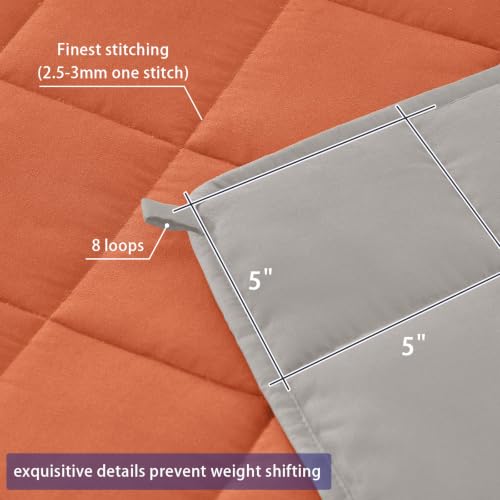 Image of King Size Weighted Blanket for Adults (25 lbs, 80 inch x 87 inch, Orange) Cooling Heavy Blanket for Sleeping Perfect for 240-260 lbs, Breathable Blanket for Adults & Couple All Season, Machine Washable