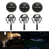 FVTLED Pack of 6 Warm White LED Deck lights kit Φ1.38" Outdoor Garden Yard Decoration Lamp Recessed Pathway Step Warm White LED Lighting, Black 141［並行輸入］