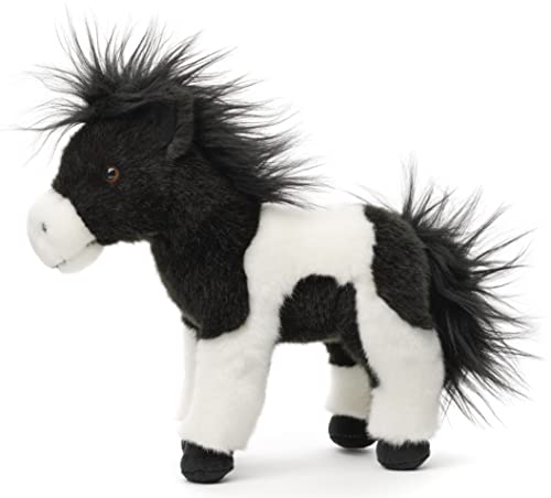 Uni-Toys - Pferd schwarz-weiß, stehend - 23 cm (Höhe) - Plüschtier, Kuscheltier