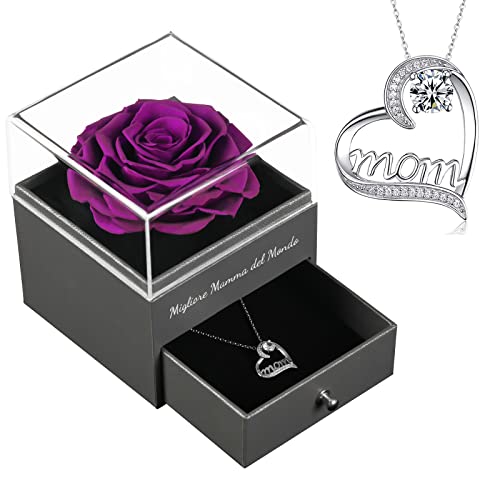 Qinqinxin Regalos Día de la Madre | Collar Rosa Eterna para Mujer | La Mejor mamá del Mundo | Dulces Regalos para mamá Abuela | Los Mejores Regalos Dia de la Madre Cover