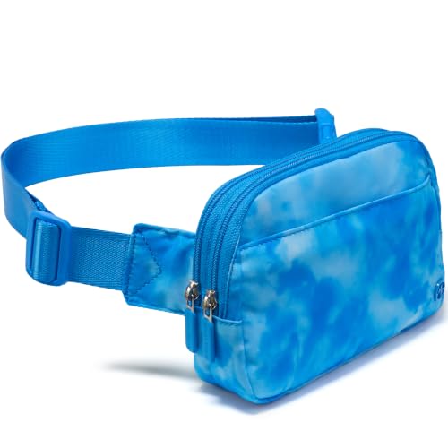 Image of Pander Nylon Fanny Pack Belt Bag for Women with 5 Zipper Pockets | Nylon belt bag with five zippered pockets, a dedicated card slot and an adjustable strap for crossbody or waist wear