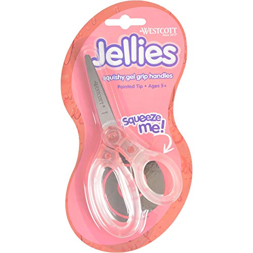 Westcott Tesoura infantil Jellies de 12,7 cm, pacote com 12 cores sortidas, 12 unidades