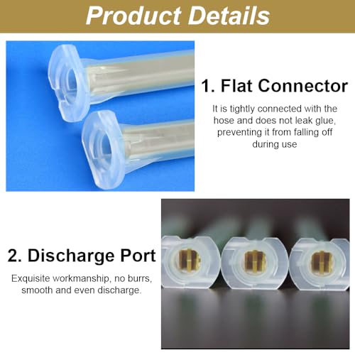 AFASOES 50 Stück Mischerdüsen Statikmischer AB Klebstoff Mischrohre Mischertülle F6-16 Gold Mischdüse Spritze Mischerspitzen 1:1/2:1 Mischerdüse Mixtüllen Passend für 50 ml 2 Komponenten AB Kleber