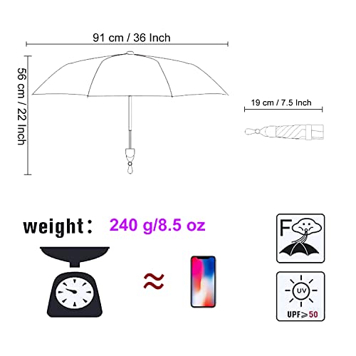 Baodini Travel Mini Umbrella For Purse With Case-Small Compact Uv Umbrella Protection Sun-Lightweight Tiny Pocket Umbrella With Case For Women, Girls #TOP5