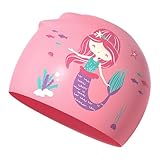 Badekappe für langes Haar | Silikonkappe mit Cartoon-Tiermotiv, Schwimmhut für | für, Pool, See, Haus, Garten, Mädchen