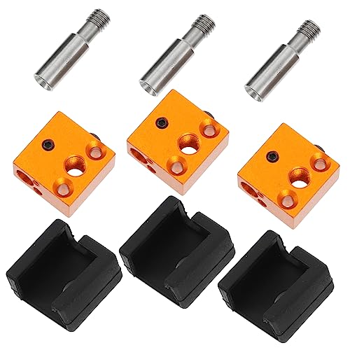 Gatuida 3d Printer Extruder Heater Block Kit Silicone Socks Throat Tube Hot End Full Replacement Set